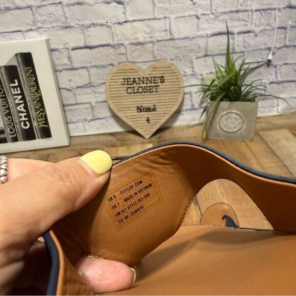 FitFlop Womens Shuv Leather Toe Post Sandals size - Picture 2 of 10